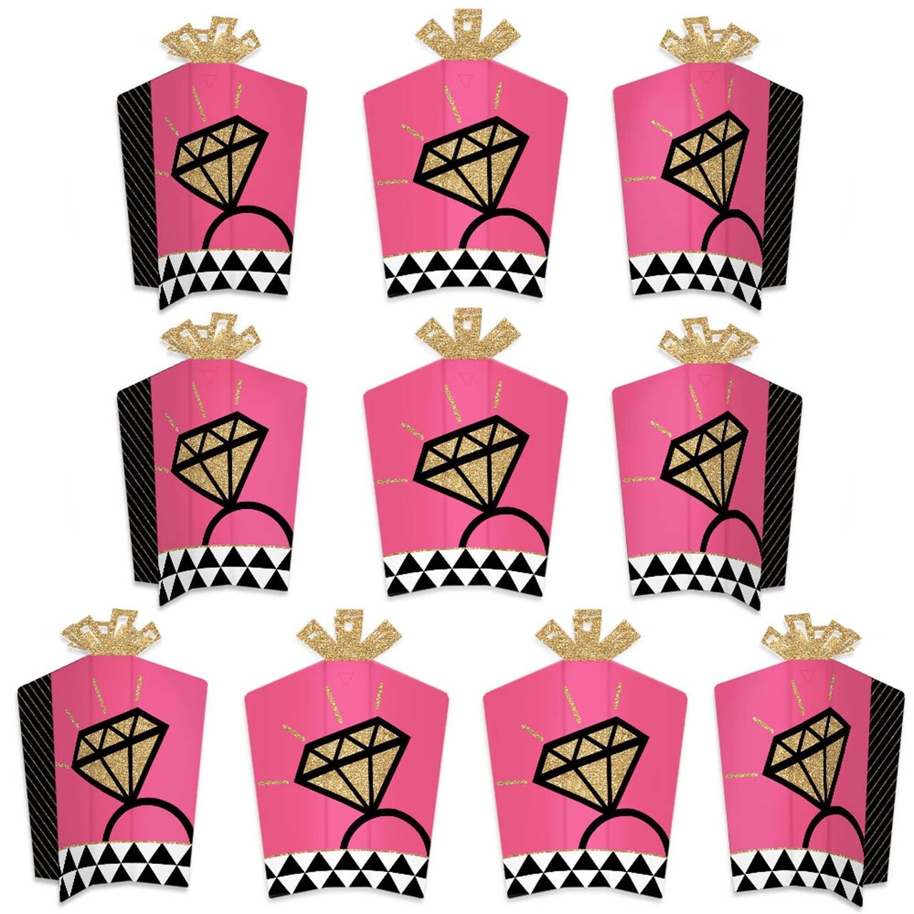 Big Dot of Happiness Girls Night Out - Table Decorations - Bachelorette Party Fold and Flare Centerpieces - 10 Count